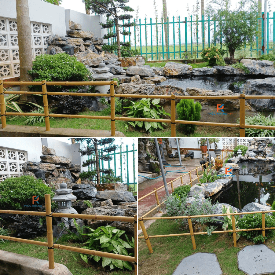 Ống Tre Nhân Tạo Và 5 Ứng Dụng Vào Thiết Kế Cảnh Quan Chuẩn Gu Kiến Trúc Xanh 4 Ống tre nhân tạo dựng hàng rào hồ cá koi