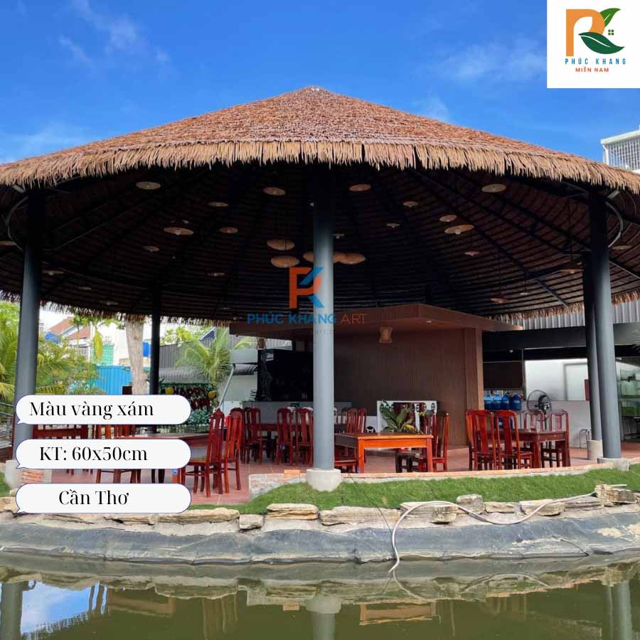 Rơm Nhân Tạo 6.0 - Giải Pháp Tiết Kiệm Chi Phí Lợp Mái 3 Nhà sân vườn sử dụng rơm nhân tạo 6.0 mẫu mới