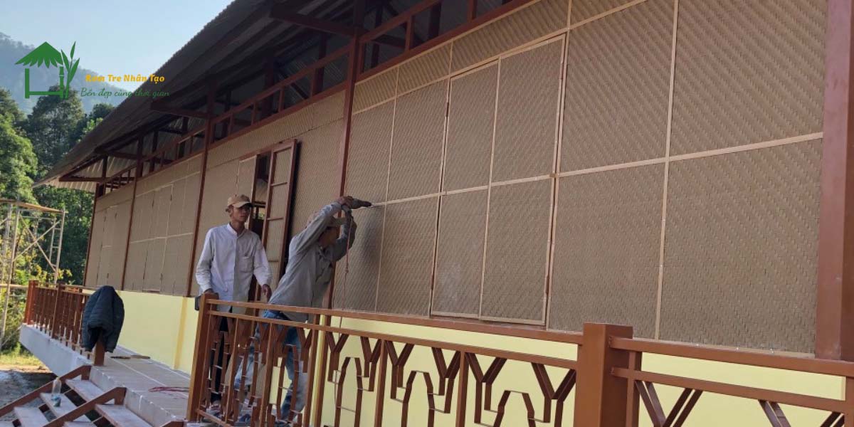 Vách Nhà Cót Ép – 7 Lý Do Nên Chọn Cót Ép Nhân Tạo Để Decor Mộc Mạc Mà Tinh Tế 6 Vách nhà cót ép ngoài trời - Vĩnh Phúc