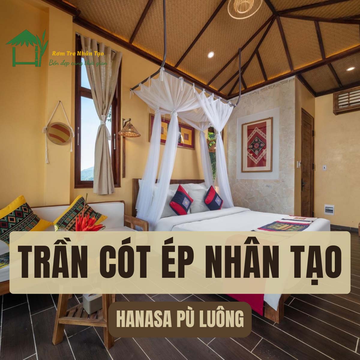 Trần Cót Ép Nhựa Ứng Dụng Trong Decor Trần Cho Hanasa Pù Luông – 5 Giải Pháp Trang Trí Bền Đẹp, Mang Hơi Thở Thiên Nhiên 3 Trần cót ép nhựa phù hợp vớp khí hậu ở Thanh Hóa