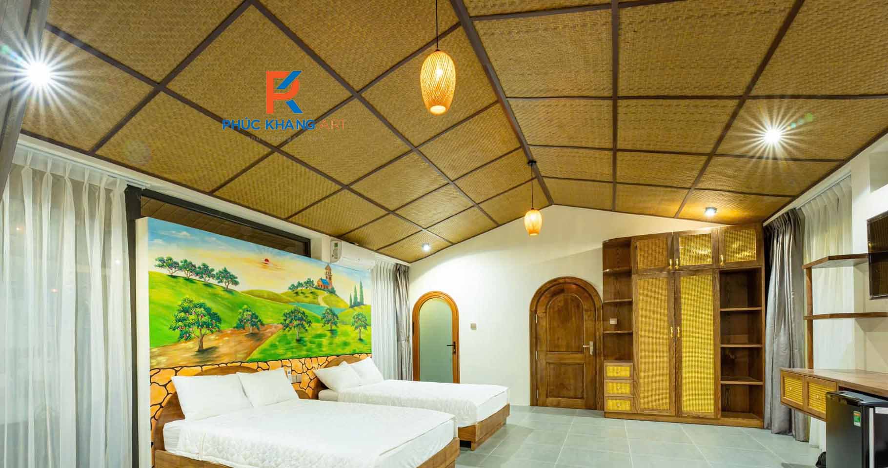 Apple House & Coffee – Không Gian Độc Đáo Với Trần Cót Nhân Tạo Đẳng Cấp 2025 11 Không gian bên trong sử dụng trần cót nhân tạo