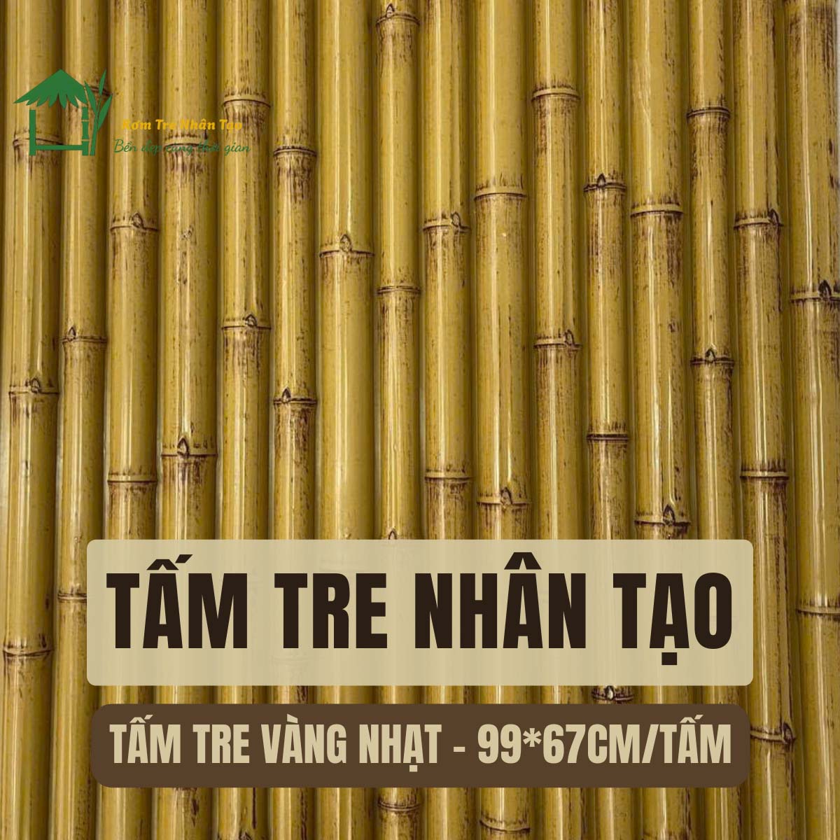 Tuổi Thọ Tấm Tre Nhân Tạo Lên Đến 20 Năm Có Thật Không? 1 Tấm tre nhân tạo màu vàng nhạt