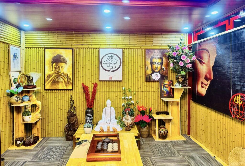 Tấm Tre Nhân Tạo 2025 Tô Điểm Không Gian Thiền Tịnh Tại Chùa Thượng Hạ Côi 1 Tấm tre nhân tạo