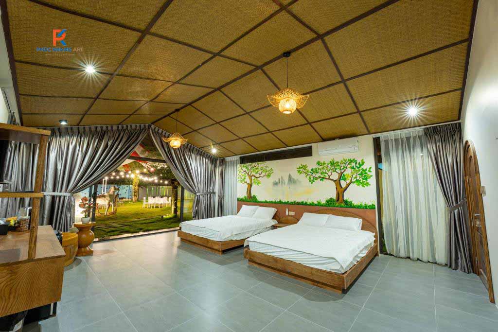 Apple House & Coffee – Không Gian Độc Đáo Với Trần Cót Nhân Tạo Đẳng Cấp 2025 13 Không gian bên trong sử dụng trần cót nhân tạo