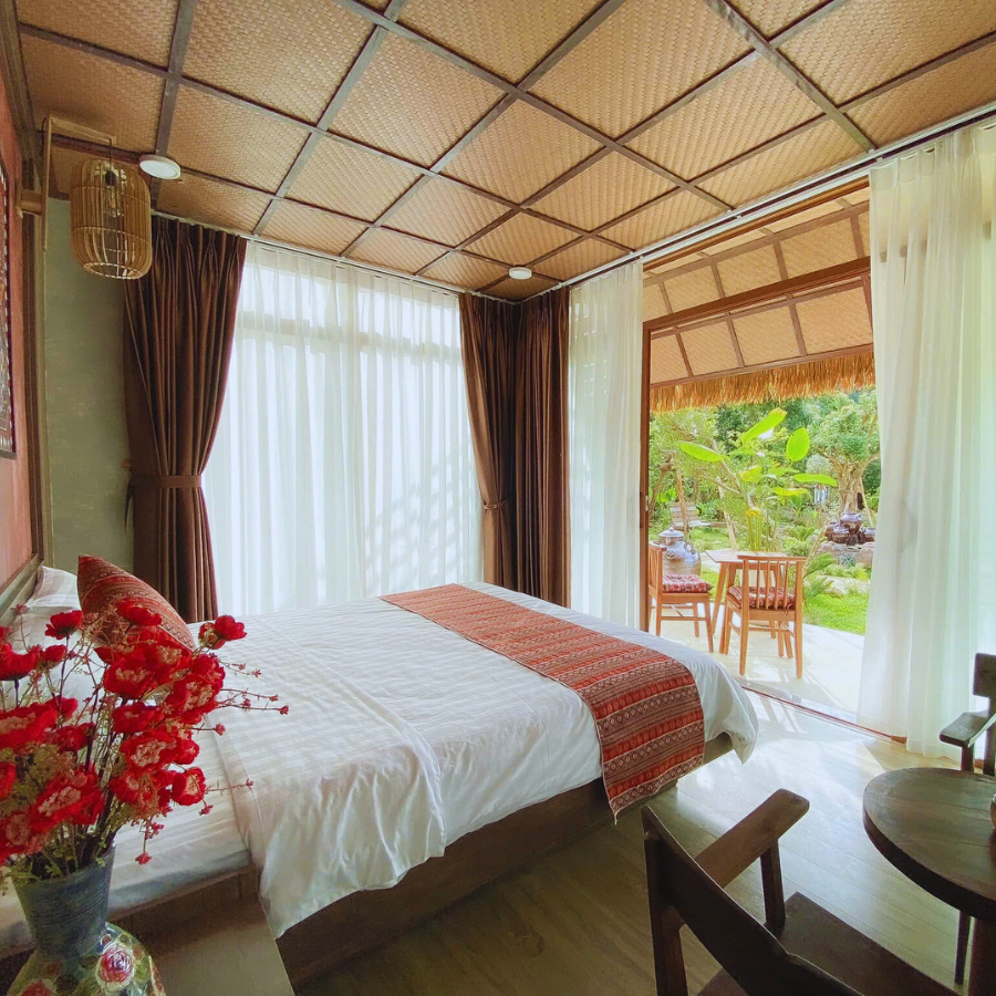 Hue Crown A Lưới sử dụng 100% cót ép nhân tạo cho trần nhà nghỉ dưỡng 6 8