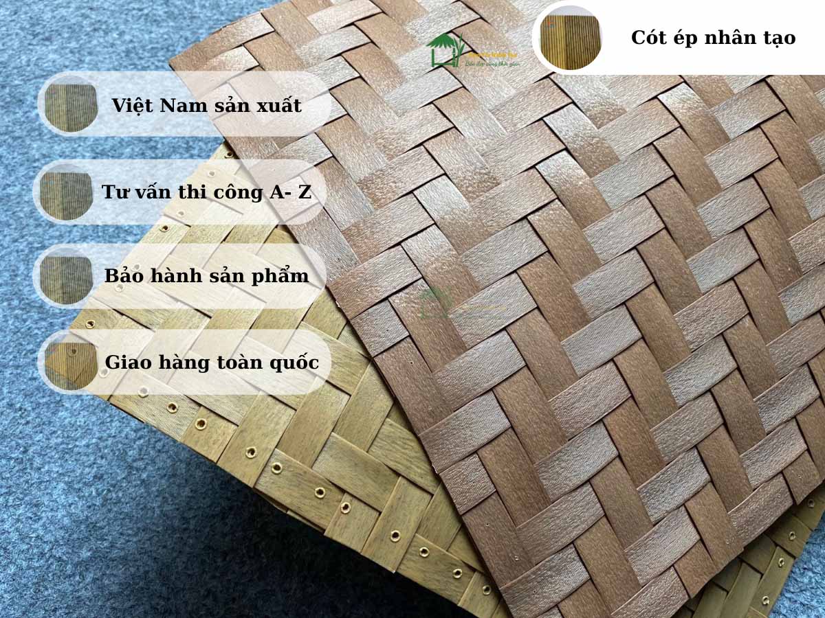 Giải Pháp Trọn Gói Mành Nhân Tạo – Trang Trí Nhà Hàng 2025 1 Mẫu mành nhân tạo mô phỏng cói tre truyền thống