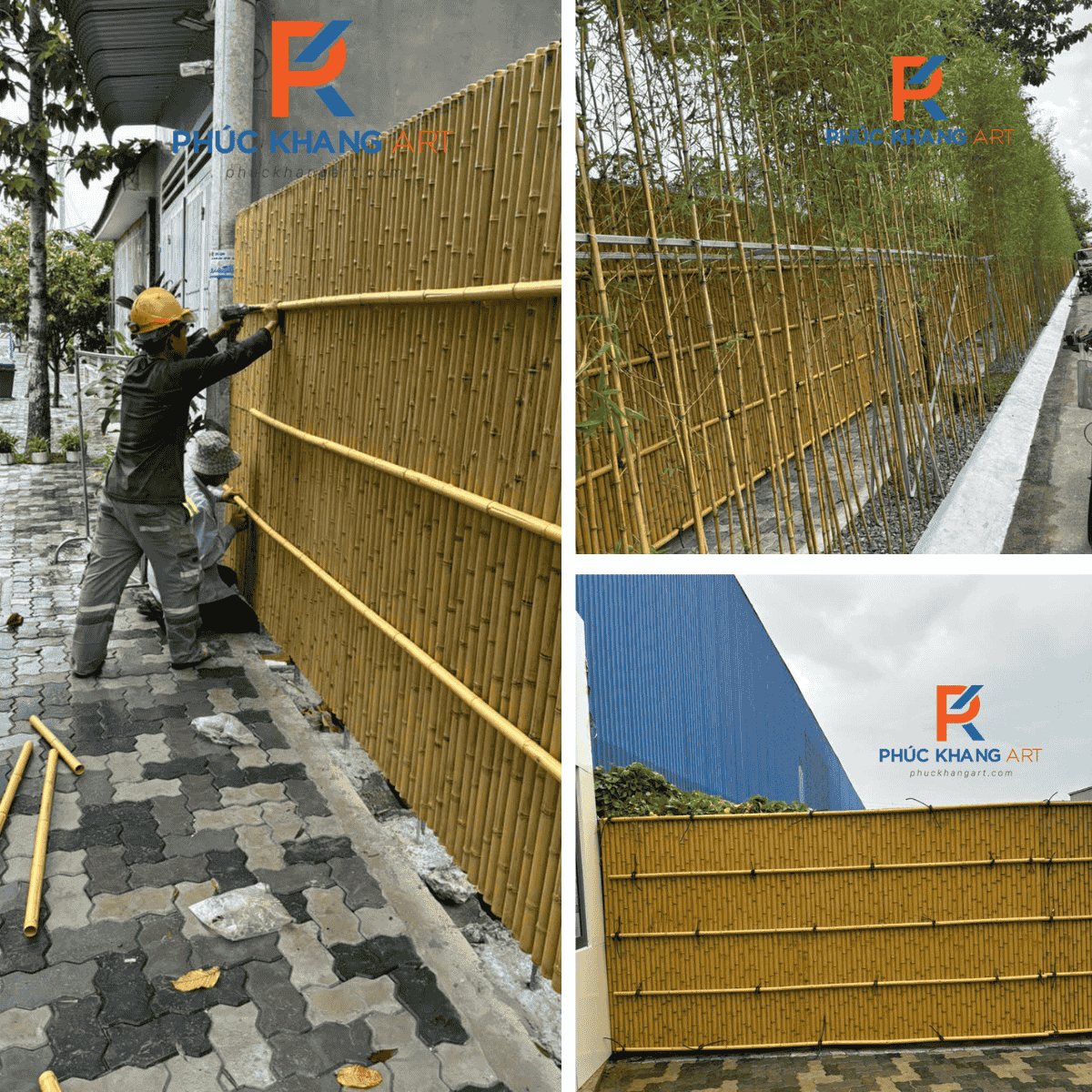 TẤM VÁN TRE NHỰA –Tấm Tre Nhân Tạo Nguyên Sinh Cao Cấp 2025 5 Thi Công Tre Nhân Tạo Làm Rào Ngoài Trời✅ Sử Dụng Hệ Khung Chắc Chắn: Để đảm bảo độ bền và khả năng chịu lực, hệ khung cho rào tre nhân tạo ngoài trời nên được làm từ thép hộp chắc chắn, chống gỉ sét và chịu được tác động thời tiết. ✅ Khoảng Cách Khung: Khung nên được bố trí với khoảng cách từ 98-99cm, đảm bảo vừa khít với chiều cao của tấm tre nhựa nhân tạo. Hệ khung có thể thiết kế theo chiều dọc hoặc ngang tùy theo phong cách thiết kế mong muốn. ✅ Cố Định Tấm Tre Nhân Tạo: Sử dụng vít hoặc keo chuyên dụng để cố định tấm tre nhân tạo lên khung. Đảm bảo các điểm nối chắc chắn, giữ cho hàng rào bền đẹp trong thời gian dài.