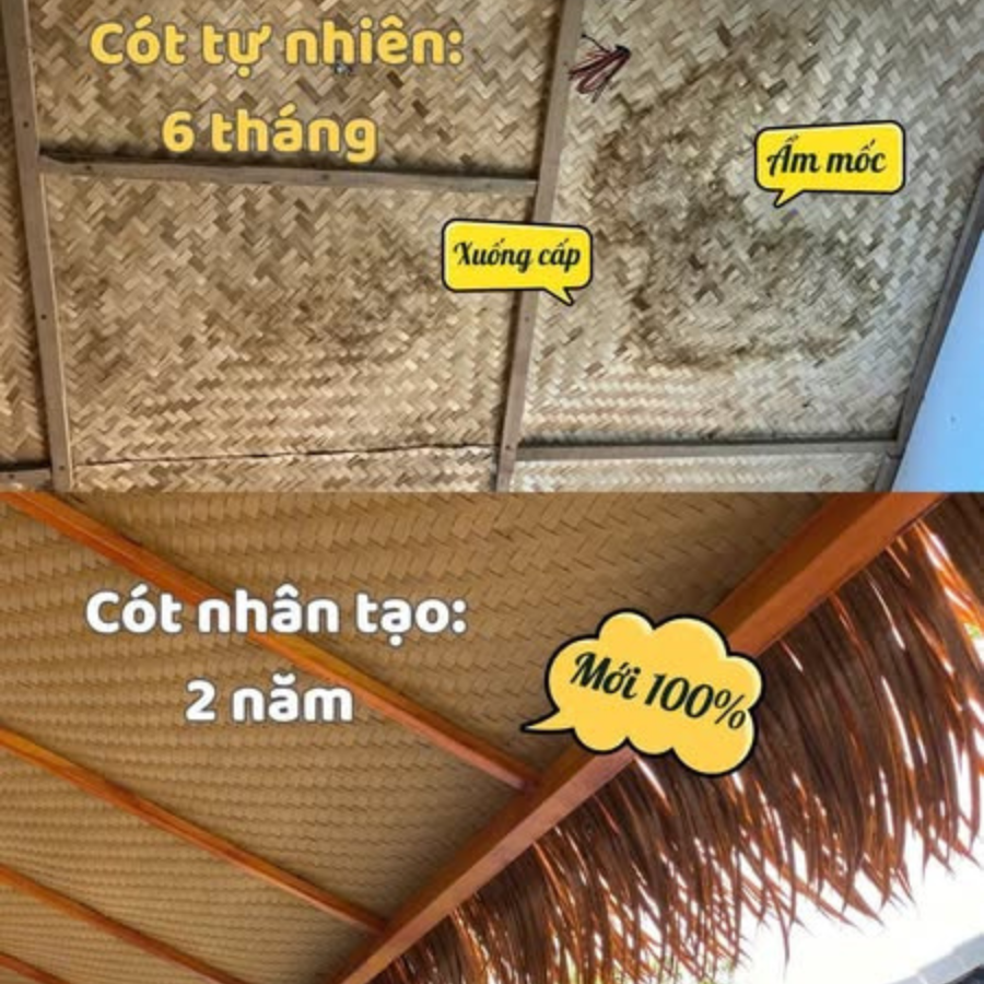 Top 3 Ứng Dụng Mành Tre Nhân Tạo Cho Công Trình Hiện Đại 2 So sánh độ bền giữa cót ép tự nhiên và mành tre nhân tạo sau 6 tháng sử dụng.