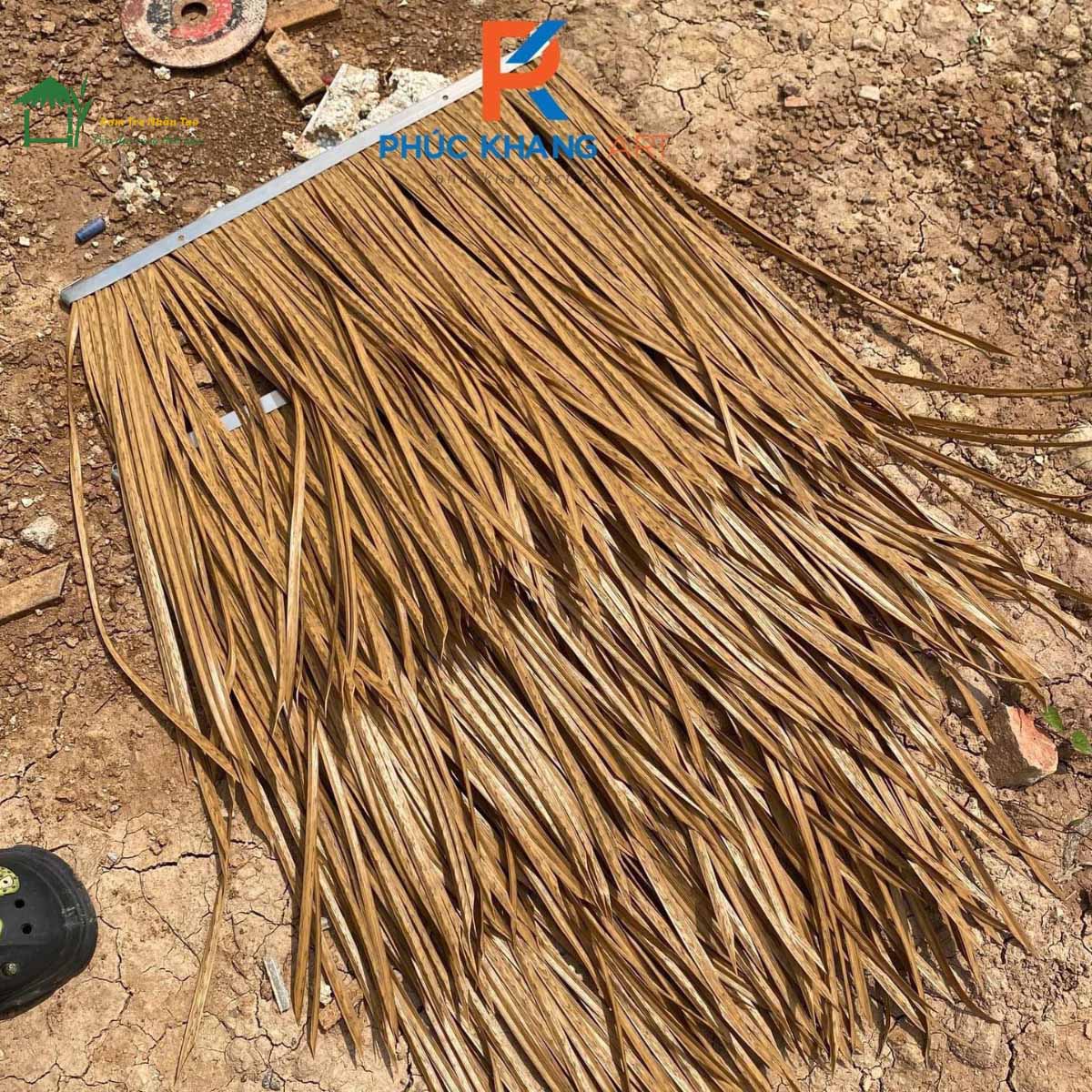 Dự Án 7000m² Rơm Nhân Tạo Lợp Mái Tại Hillstay Villa - Chương Mỹ 3 Rơm nhân tạo màu vàng xám