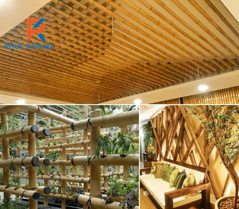 Top 6 Ứng Dụng Sáng Tạo Của Ống Nhựa Giả Tre Trong Thiết Kế Sân Vườn 7 Decor giàn treo từ ống tre nhân tạo
