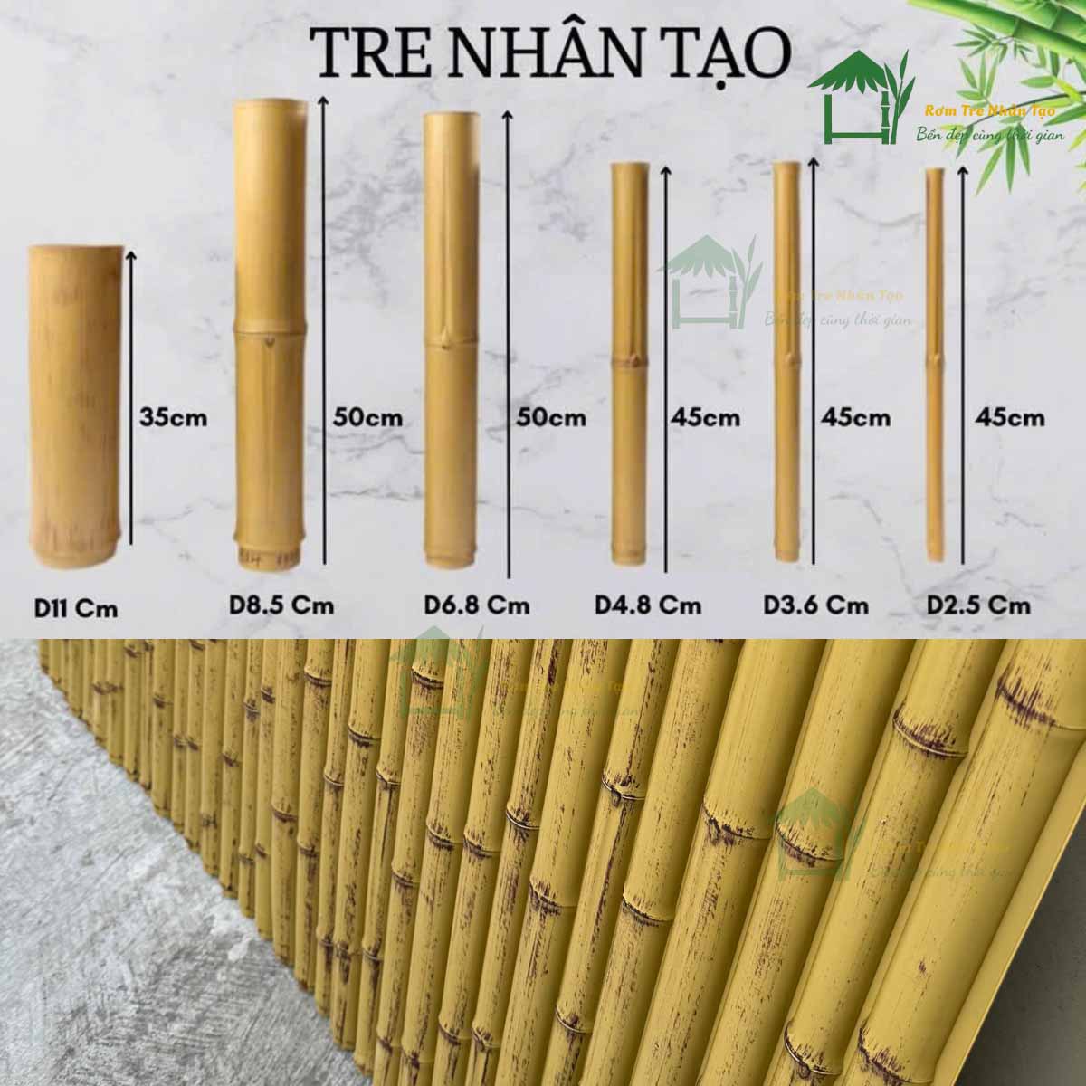 Tre Nhân Tạo và Tre Tự Nhiên - 10 Tiêu chí giúp bạn lựa chọn đúng. 5 Ống tre nhân tạo