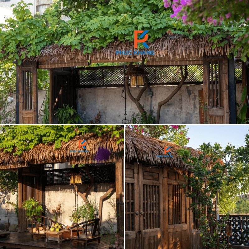 7 Không Gian Ứng Dụng Rơm Nhân Tạo Khiến Bất Kỳ Ai Cũng Muốn Check-in 4 Chòi sân vườn dùng mái lá nhân tạo