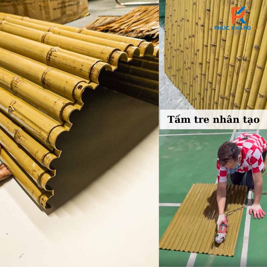 4 Lưu Ý Khi Thi Công Tấm Tre Nhân Tạo Trên Khung 5 Cắt và uốn cong tấm tre nhân tạo theo thiết kế công trình