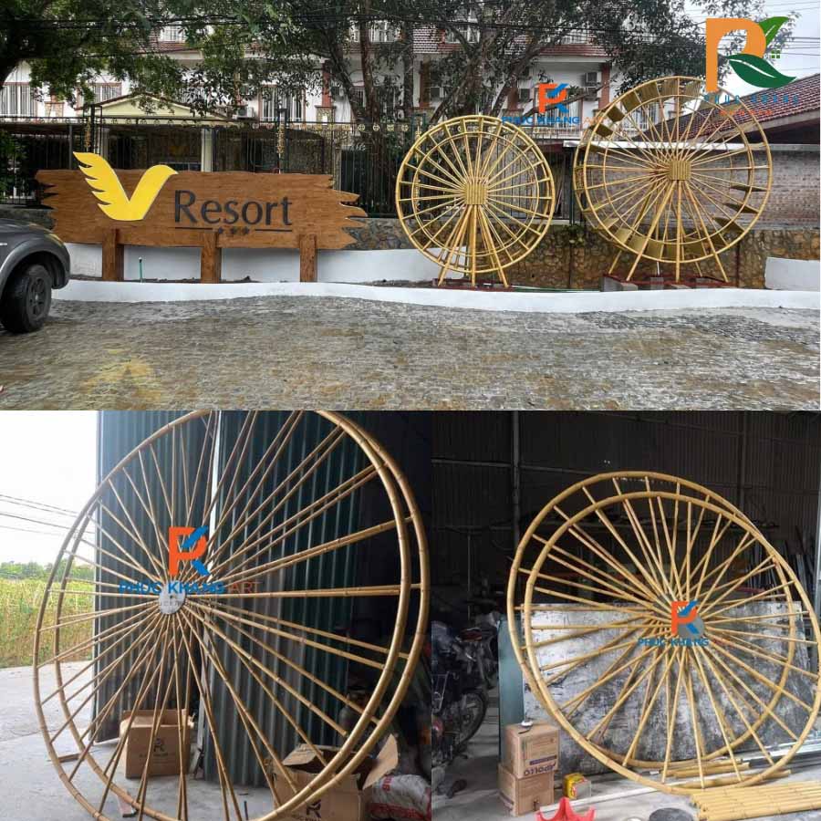 6 Ứng Dụng Phổ Biến Của Ống Tre Nhân Tạo – Vật Liệu Trang Trí Đa Năng, Bền Bỉ Với Thời Gian 5 Guồng nước
