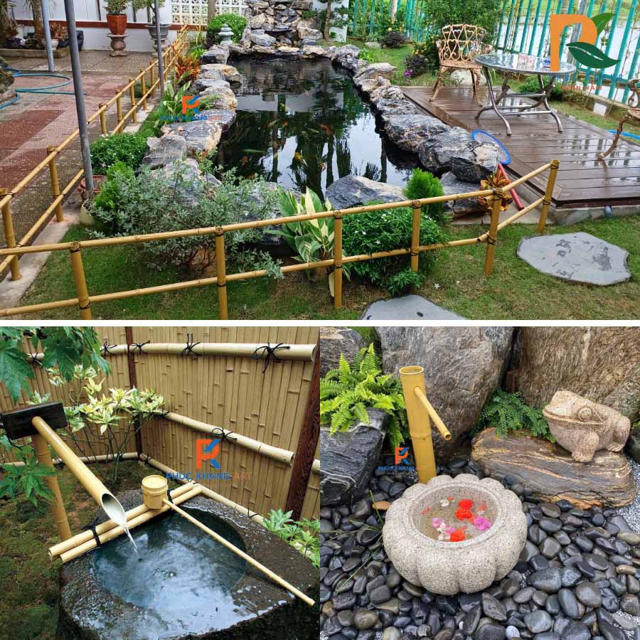 6 Ứng Dụng Phổ Biến Của Ống Tre Nhân Tạo – Vật Liệu Trang Trí Đa Năng, Bền Bỉ Với Thời Gian 2 Ống tre nhựa decor hồ cá koi
