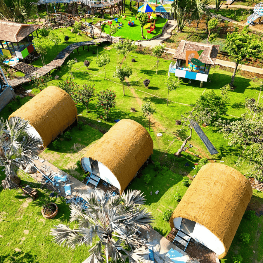 The Hill Coffee & Camping – Không Gian Chill Với Thảm Rơm Nhân Tạo Bền Đẹp 2025 7 Tham rom nhan tao the hill coffe 2