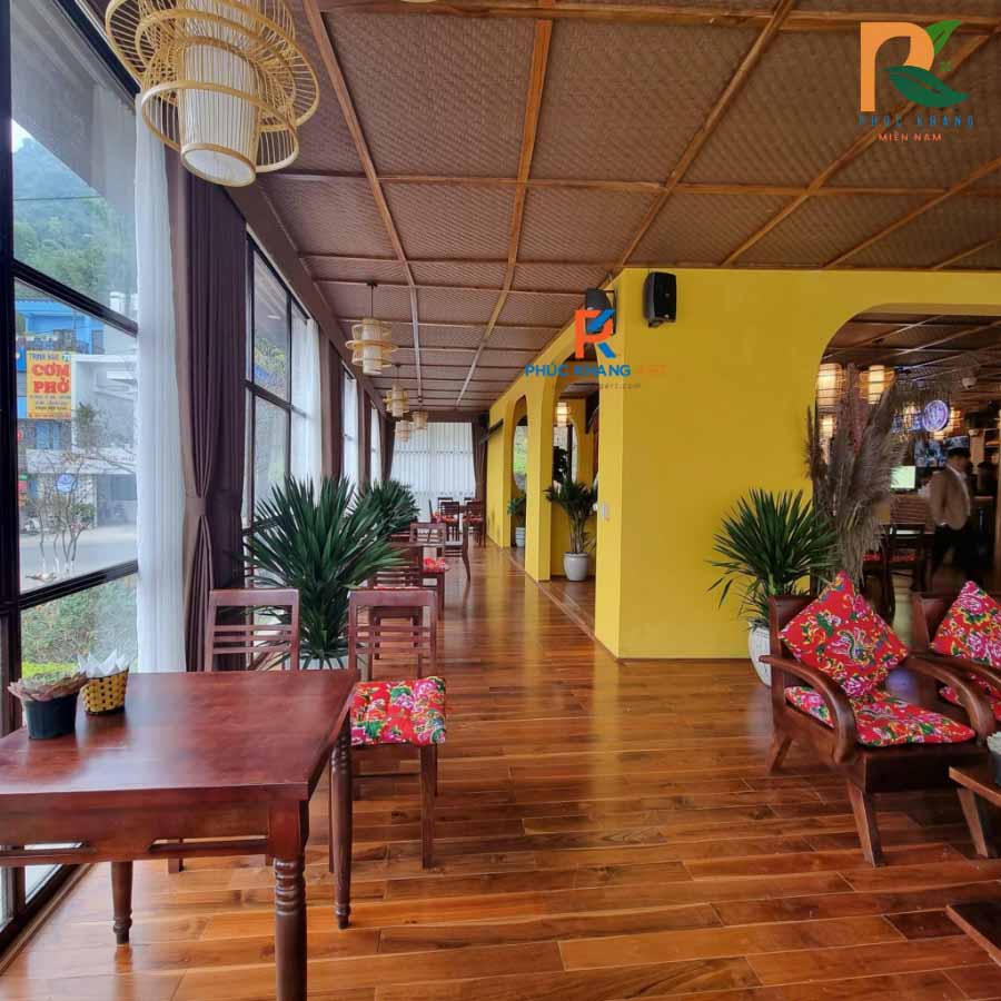 2 Ứng Dụng Phổ Biến Nhất Của Cót Ép Nhân Tạo 5 Trần cót nhựa ốp quán Cafe tại Mộc Châu