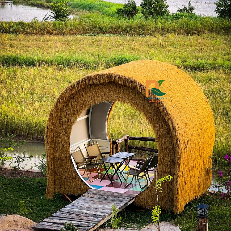 The Hill Coffee & Camping – Không Gian Chill Với Thảm Rơm Nhân Tạo Bền Đẹp 2025 4 tham rom nhan tao the hill 3
