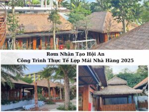 Rơm nhân tạo Hội An lợp mái nhà hàng