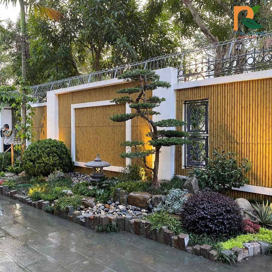 Tấm Tre Nhân Tạo - Decor Sân Vườn Biệt Thự Bền Đẹp 2025 2 Công trình thực tế tấm tre nhân tạo trang trí sân vườn
