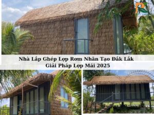 Nhà lắp ghép lợp rơm nhân tạo Đăk Lăk