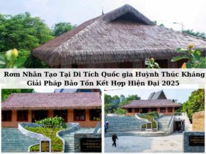 Rơm nhân tạo tại di tích Quốc Gia Huỳnh Thúc Kháng