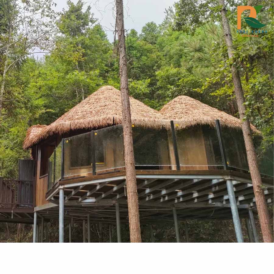 Rơm Nhân Tạo Lợp Mái Nhà Gỗ Homestay – Giải Pháp Bền Vững Giữa Thiên Nhiên 2025 1 Nhà gỗ Homestay