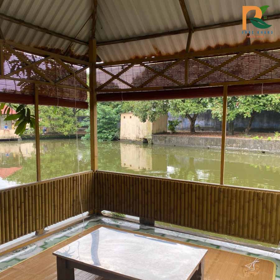 Tấm Tre Nhân Tạo Phúc Khang – 3 Bước Thi Công Tre Nhân Tạo Ốp Chòi Nổi Nhà Hàng 3 Hoàn thiện 1