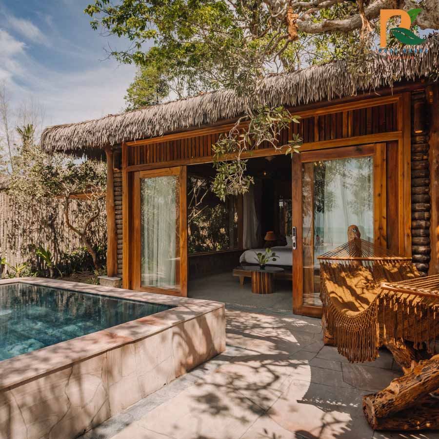 Rơm Nhân Tạo – Giải Pháp Lợp Mái Khu Nghỉ Dưỡng, Resort, Homestay Năm 2025 4 Rơm nhân tạo lợp mái Homestay