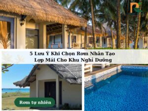 Rơm nhân tạo lợp mái khu nghỉ dưỡng