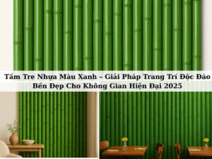 Tấm tre nhựa màu xanh trang trí