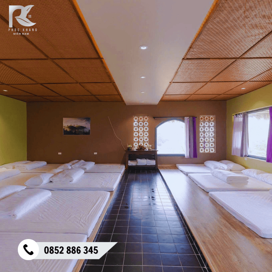 Cót Ép Nhân Tạo tại Hòa Bình – Giải Pháp Ốp Trần & Ốp Vách Bền Đẹp, Chống Ẩm Cho Công Trình 2025 11 Trần cót ép nhân tạo hoàn thiện tại farmstay